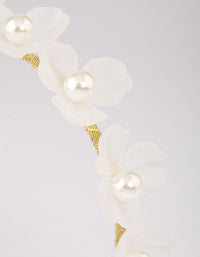 Clear Mixed Flower & Pearl Headband - link has visual effect only