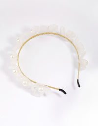 Clear Mixed Flower & Pearl Headband - link has visual effect only