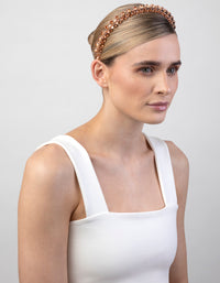 Blush Rose Gold 3D Diamante Headband - link has visual effect only