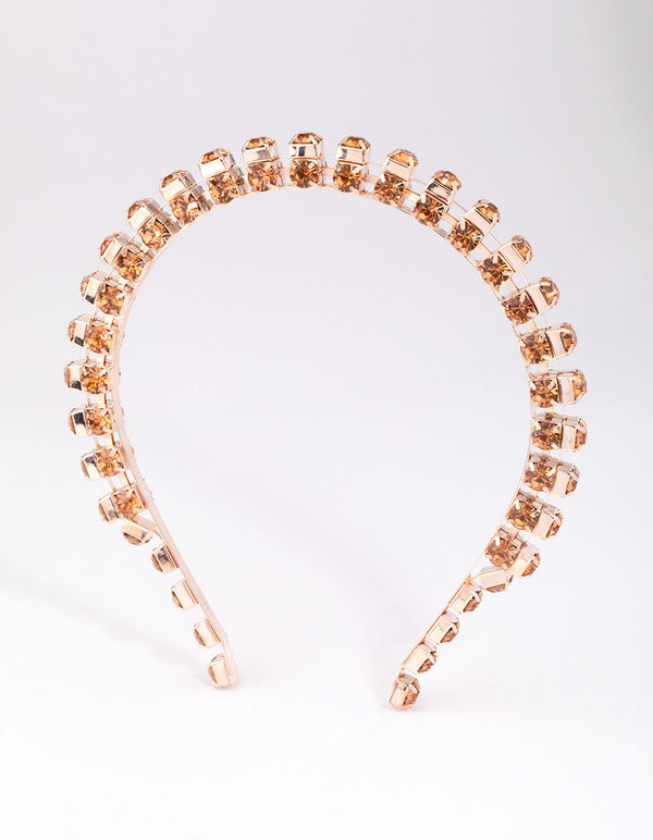 Blush Rose Gold 3D Diamante Headband