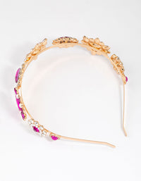 Gold Pearl & Pink Diamante Headband - link has visual effect only