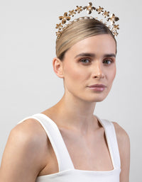 Gold 3D Flower & Pearl Headband - link has visual effect only