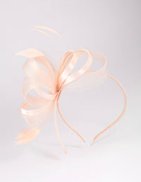 Blush Metallic Feather Fascinator - link has visual effect only