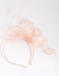 Blush Metallic Feather Fascinator - link has visual effect only