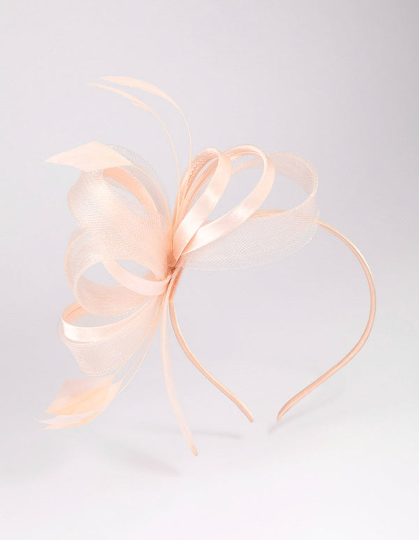 Blush Metallic Feather Fascinator