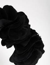 Black Fabric Rose Headband - link has visual effect only