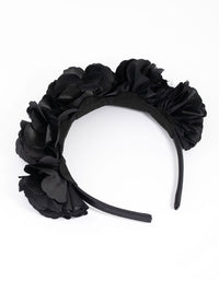 Black Fabric Rose Headband - link has visual effect only