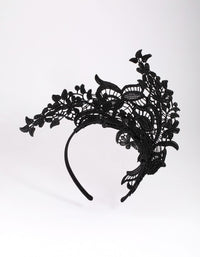 Black Statement Side Lace Fascinator - link has visual effect only