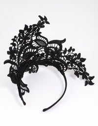 Black Statement Side Lace Fascinator - link has visual effect only