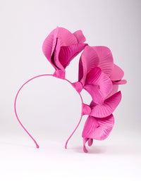 Pink Faux Leather Large Petal Fascinator - link has visual effect only