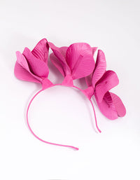 Pink Faux Leather Large Petal Fascinator - link has visual effect only