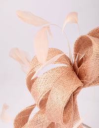 Neutral Metallic Feather Fascinator - link has visual effect only