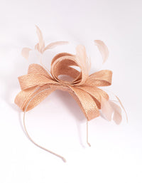 Neutral Metallic Feather Fascinator - link has visual effect only