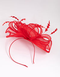 Red Sinamway Red Triangle Feather Fascinator - link has visual effect only