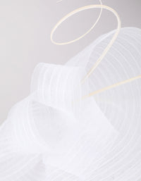 White Mesh Boater Quill Fascinator - link has visual effect only