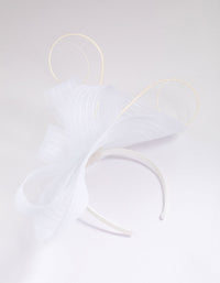 White Mesh Boater Quill Fascinator - link has visual effect only