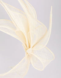 White Sinamay Flower Leaf Fascinator - link has visual effect only