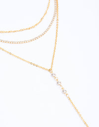 Gold Plated Cupchain Layered Y-Shape Necklace - link has visual effect only