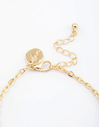 Gold Plated Cubic Zirconia Station Classic Bracelet - link has visual effect only