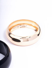 Black Statement Thick Bangle Pack - link has visual effect only