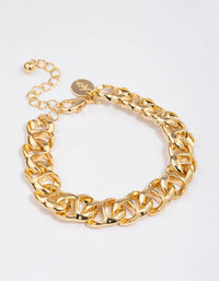 Gold Plated Figure Eight Chain Bracelet - link has visual effect only