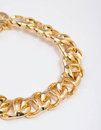 Gold Plated Figure Eight Chain Bracelet - link has visual effect only