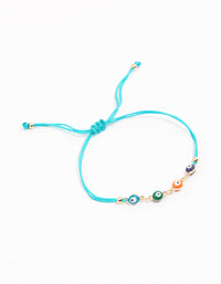 Gold Multi Evil Eye Chain Bracelet - link has visual effect only