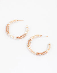 Rose Gold Sparkle Hoop Earrings - link has visual effect only