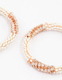 Rose Gold Sparkle Hoop Earrings - link has visual effect only