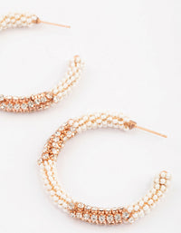 Rose Gold Sparkle Hoop Earrings - link has visual effect only