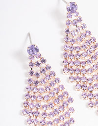 Rose Gold Tier Diamante Drop Earrings - link has visual effect only