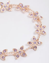 Rose Gold Diamante Flower Bracelet - link has visual effect only