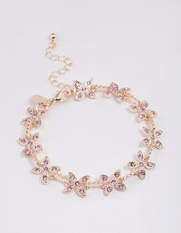 Rose Gold Diamante Flower Bracelet - link has visual effect only