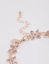 Rose Gold Diamante Flower Bracelet - link has visual effect only