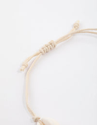 Neutral Cord Cowrie Shell Bracelet - link has visual effect only