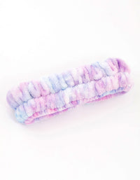 Tie Dye Blue & Purple Fluffy Headband - link has visual effect only