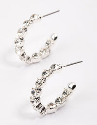 Silver Statement Diamante Hoop Earrings & Polishing Set - link has visual effect only