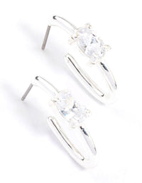 Silver Diamante Oval Hoop Earrings & Polishing Set - link has visual effect only