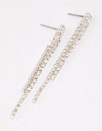 Silver Double Row Cup Chain Drop Earrings & Polishing Set - link has visual effect only