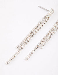 Silver Double Row Cup Chain Drop Earrings & Polishing Set - link has visual effect only