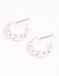 Silver Rope Twisted Huggie Earrings & Polishing Set - link has visual effect only