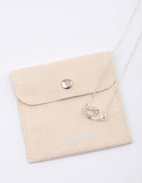 Silver Linked Heart Necklace & Polishing Set - link has visual effect only