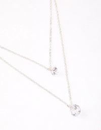 Silver Double Row Cubic Zirconia Necklace & Polishing Set - link has visual effect only