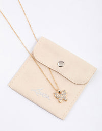 Gold Pave Butterfly Necklace & Polishing Set - link has visual effect only