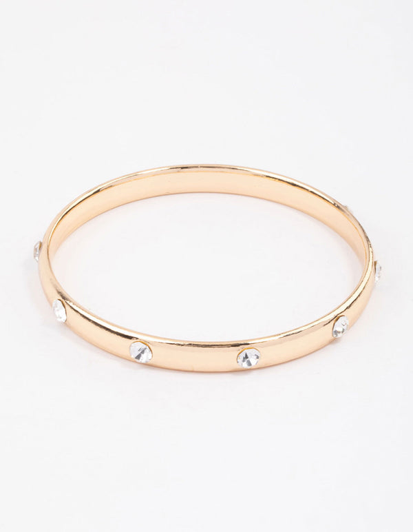 Gold Diamante Inlay Bangle & Polishing Set