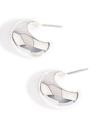 Silver Plated Diamante Wide Hoop Earrings - link has visual effect only