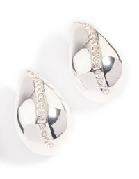 Silver Plated Diamante Bold Teardrop Earrings - link has visual effect only