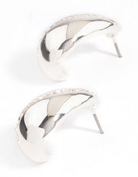 Silver Plated Diamante Bold Teardrop Earrings - link has visual effect only