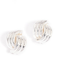 Silver Plated Knotted Stud Earrings - link has visual effect only