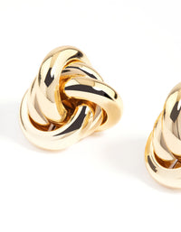 Gold Plated Classic Knotted Stud Earrings - link has visual effect only